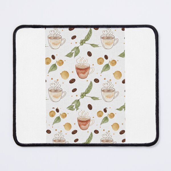 Item preview, Artisanal Coffee Lover - Watercolor Coffee Beans, Cups and Leaves Pattern designed and sold by MürekkepDüşler.