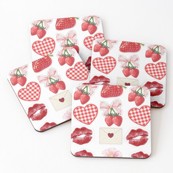 Item preview, Vintage Coquette Strawberry and Red Lips Sticker Pack designed and sold by Camistudios.