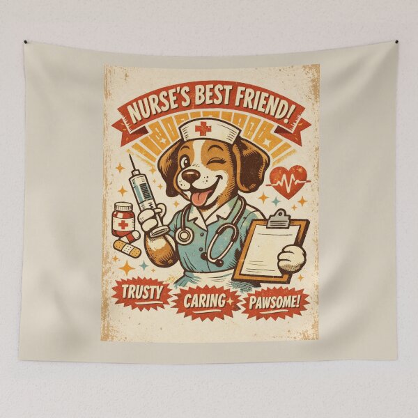 Item preview, Retro Nurse Dog - Vintage Pawsome Medical Puppy Design designed and sold by Nature's Palette.