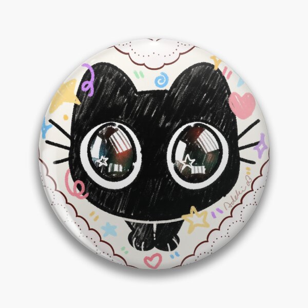 Item preview, Cute Black Cat - Heart designed and sold by AdekiArt.
