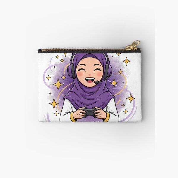 Item preview, Cute Hijabi Gamer Girl – Cozy Gaming Art with Stars designed and sold by yadine.