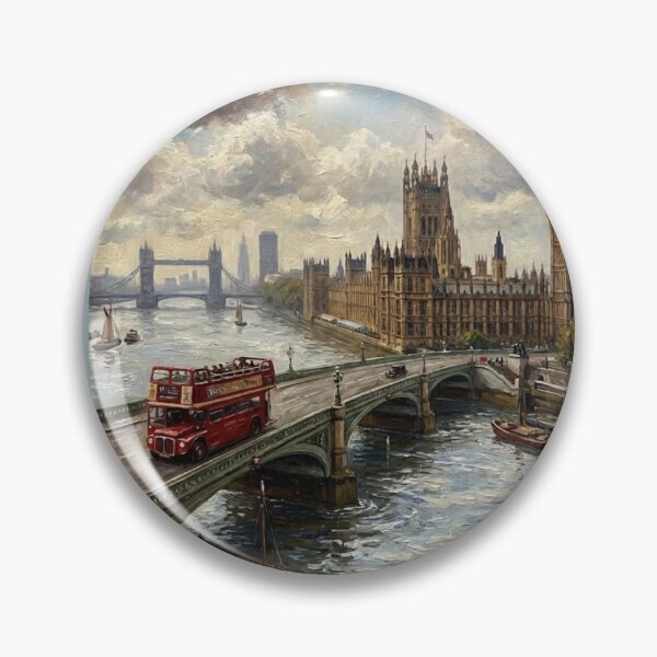 Item preview, Vintage London Big Ben Oil Painting Cityscape designed and sold by MAGICKEY2024.
