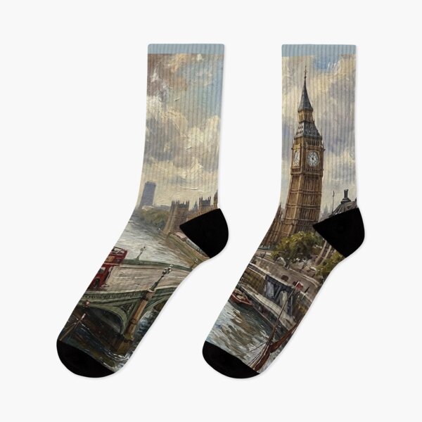 Item preview, Vintage London Big Ben Oil Painting Cityscape designed and sold by MAGICKEY2024.