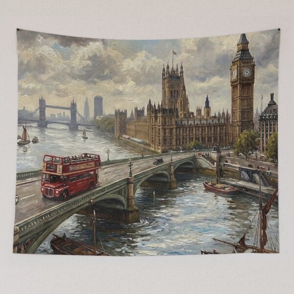 Item preview, Vintage London Big Ben Oil Painting Cityscape designed and sold by MAGICKEY2024.