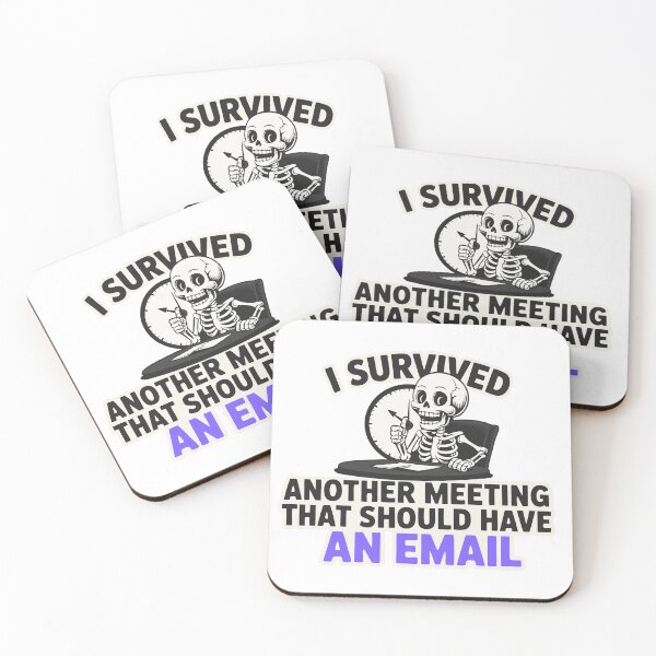 Item preview, I Survived Another Meeting That Should Have Been An Email – Funny Office Skeleton Shirt designed and sold by YZGraphics.