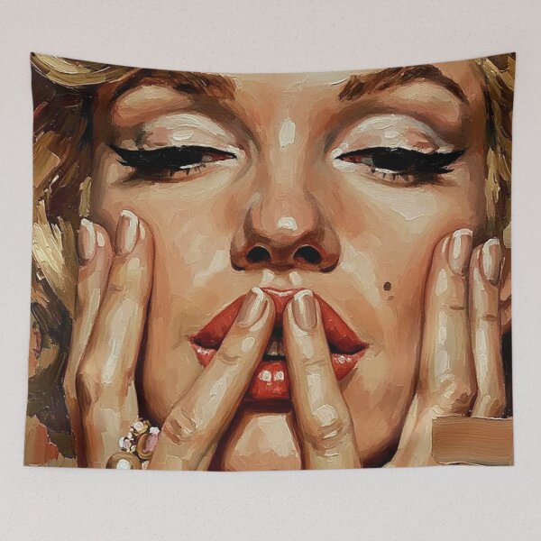 Item preview, The Bombshell's Grace: Marilyn Monroe Intense Portrait designed and sold by Art's Diner.