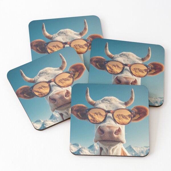 Item preview, Cow with sunglasses Alpine view designed and sold by drizzd.