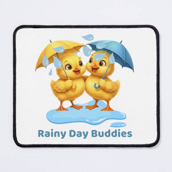 Item preview, Buddies Series: Rainy Day Buddies - Cute Ducks Under Umbrellas designed and sold by EnlightArt.