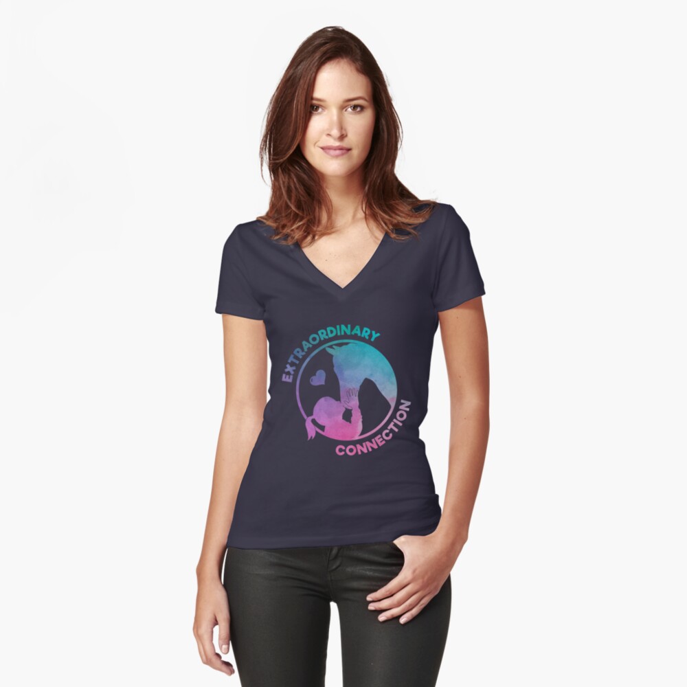 Item preview, Tailliertes T-Shirt mit V-Ausschnitt designed and sold by yeoys.
