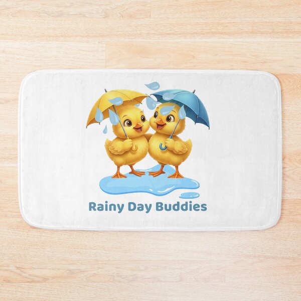 Item preview, Buddies Series: Rainy Day Buddies - Cute Ducks Under Umbrellas designed and sold by EnlightArt.