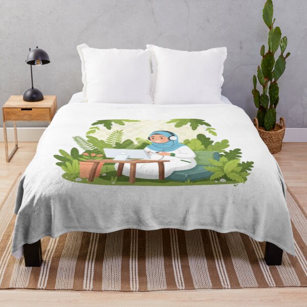 Item preview, Outdoor Hijabi Gamer Girl – Nature Gaming Vector Illustration designed and sold by yadine.