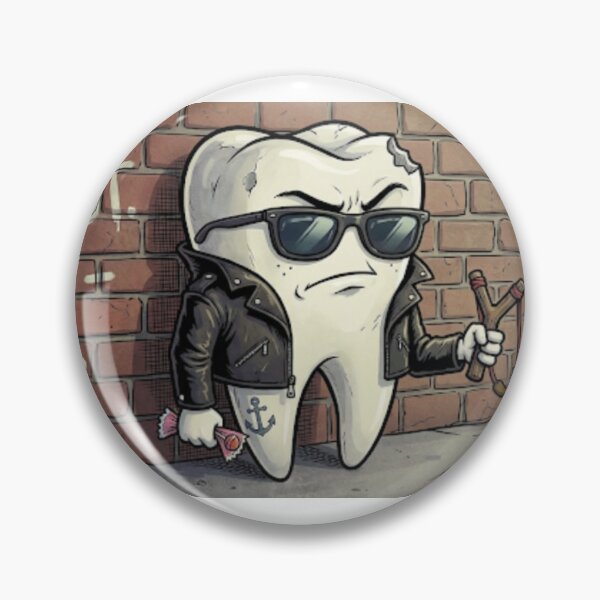 Item preview, Bad Tooth Crew - Edgy Rebel Biker Tooth Character designed and sold by DrToothStudio.