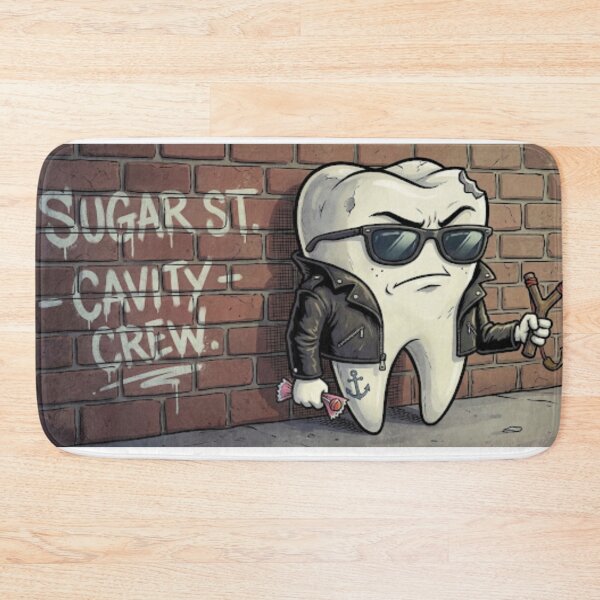 Item preview, Bad Tooth Crew - Edgy Rebel Biker Tooth Character designed and sold by DrToothStudio.
