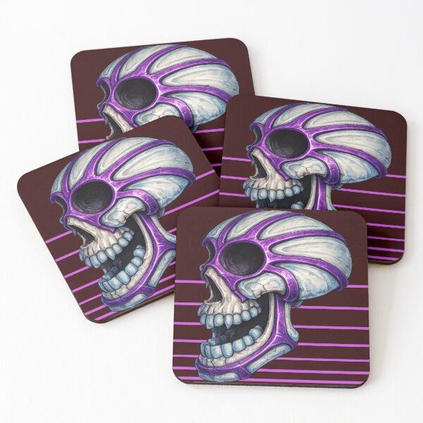 Item preview, Purple Masked Skull Maroon Stripe designed and sold by M-shot87.