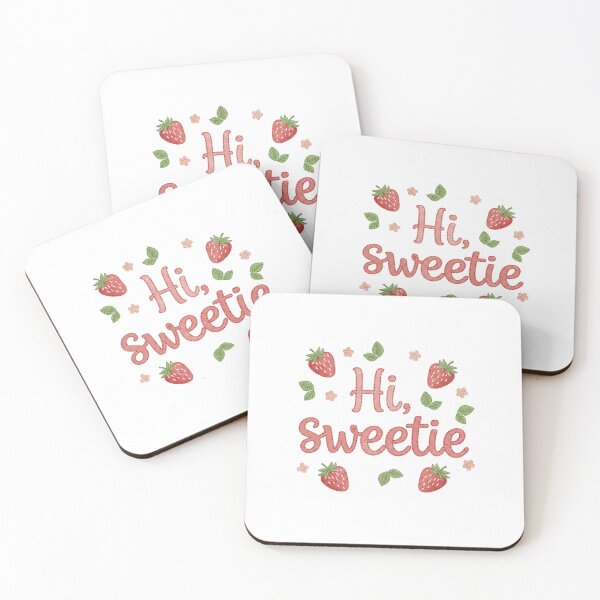 Item preview, Hi, Sweetie - Embroidered Strawberry & Floral Cozy Design (Part of Sweet Sayings Series) designed and sold by EnlightArt.