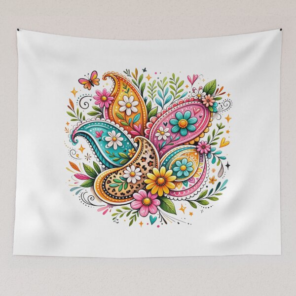 Item preview, Colorful Boho Paisley Floral Design designed and sold by ArtDecorPixell.