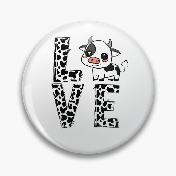 Item preview, Tipografía "Love Cow" (Amor de vaca): Diseño gráfico de animales de granja en blanco y negro designed and sold by ForcePrint.