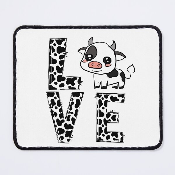 Item preview, Cute Cow Love Typography – Black and White Farm Animal Graphic Design designed and sold by ForcePrint.