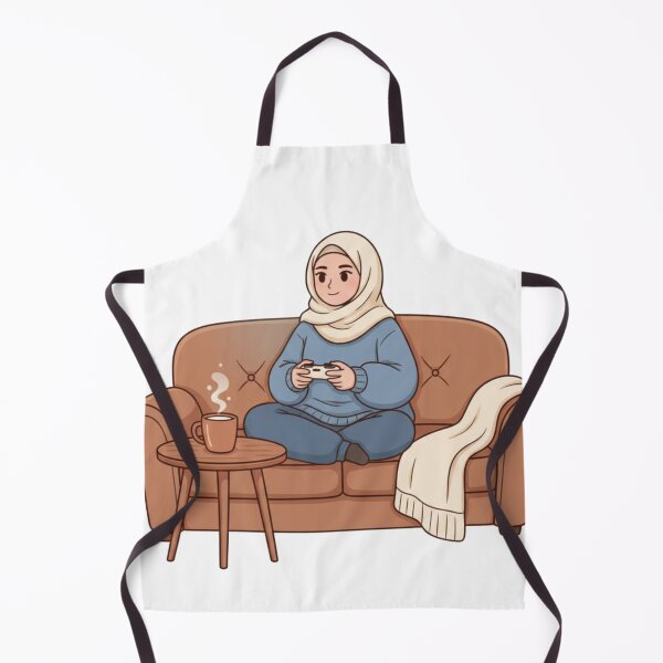 Item preview, Cozy Hijabi Gamer Girl – Coffee and Gaming Vector Illustration designed and sold by yadine.