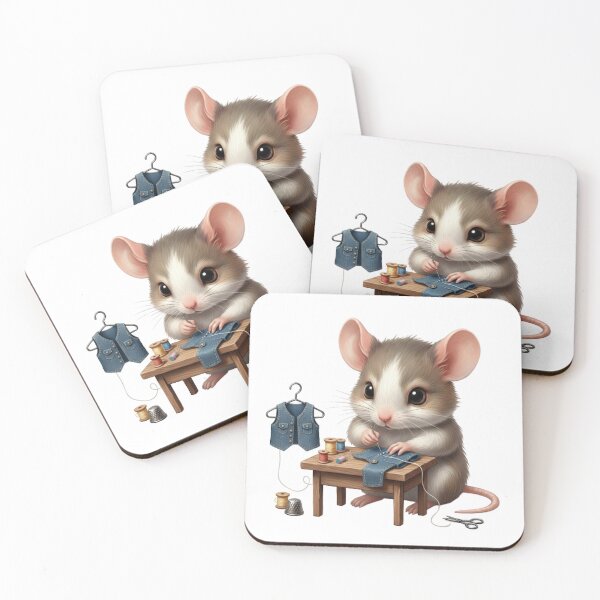 Item preview, Cute Mouse Making a Vest - Cute Mouse & Hobbies Series designed and sold by EnlightArt.