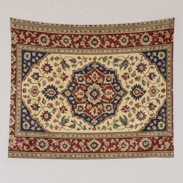 Item preview, Classic Vintage Oriental Rug Pattern Red and Navy Floral Design designed and sold by ELmestka.