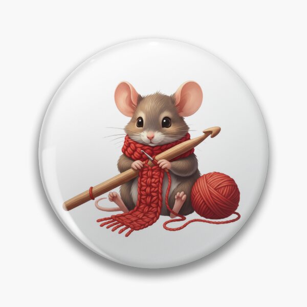 Item preview, Cozy Mouse Crocheting a Red Scarf - Cute Mouse & Hobbies Series designed and sold by EnlightArt.