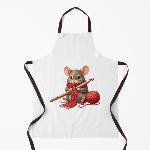 Item preview, Cozy Mouse Crocheting a Red Scarf - Cute Mouse & Hobbies Series designed and sold by EnlightArt.