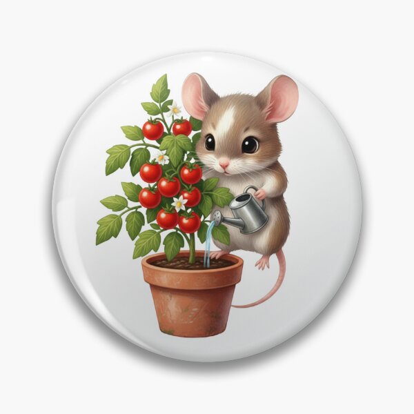 Item preview, Cute Mouse Watering Cherry Tomatoes - Cute Mouse & Hobbies Series designed and sold by EnlightArt.