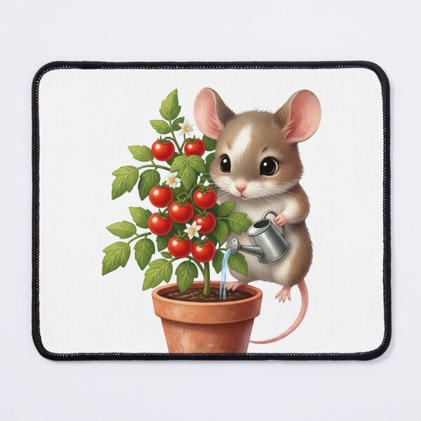 Item preview, Cute Mouse Watering Cherry Tomatoes - Cute Mouse & Hobbies Series designed and sold by EnlightArt.