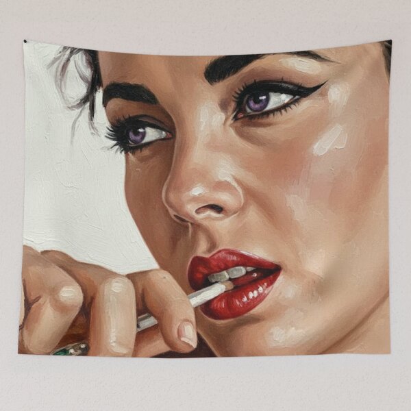 Item preview, The Siren’s Glance: Elizabeth Taylor Emerald & Crimson Art designed and sold by Art's Diner.