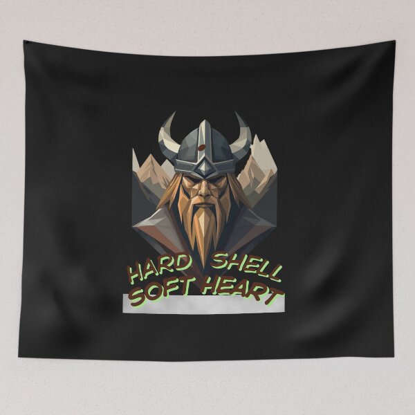 Item preview, Hard Shell Soft Heart - Funny Geometric Viking Beard designed and sold by SlavicKemp.