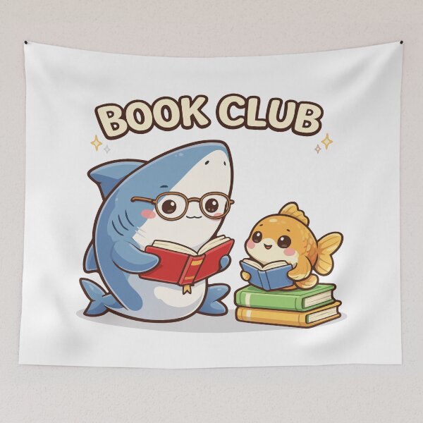 Item preview, Cute Shark & Goldfish Book Club designed and sold by prissipix.