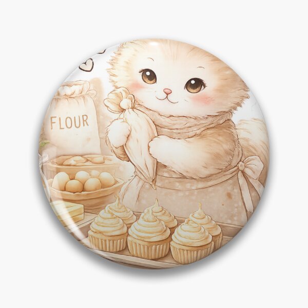 Item preview, Cozy Baking Kitten Cupcake Sticker – Cute Cat Baker Aesthetic designed and sold by Harvestmoon21.