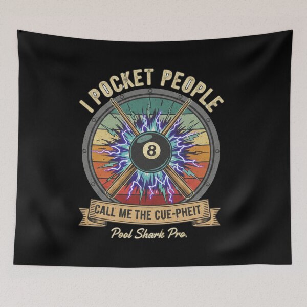 Item preview, I Pocket People Billiards Badge - Retro Pool Shark 8-Ball Design designed and sold by Wear Sculpt.