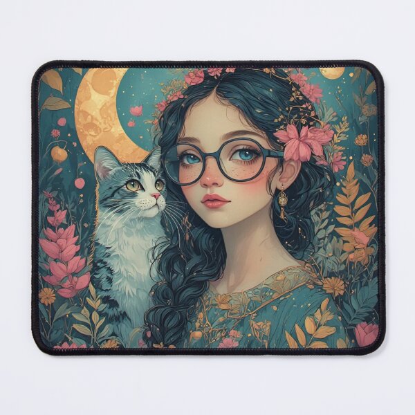 Item preview, Beautiful girl with a cat. designed and sold by Natalia-Vlad.