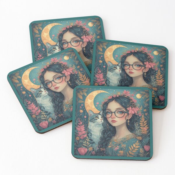 Item preview, Beautiful girl with a cat. designed and sold by Natalia-Vlad.