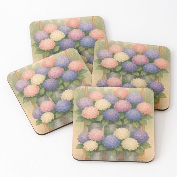 Item preview, Flower Market Stall – Hydrangeas in Watercolor designed and sold by EmeraldeaArt.