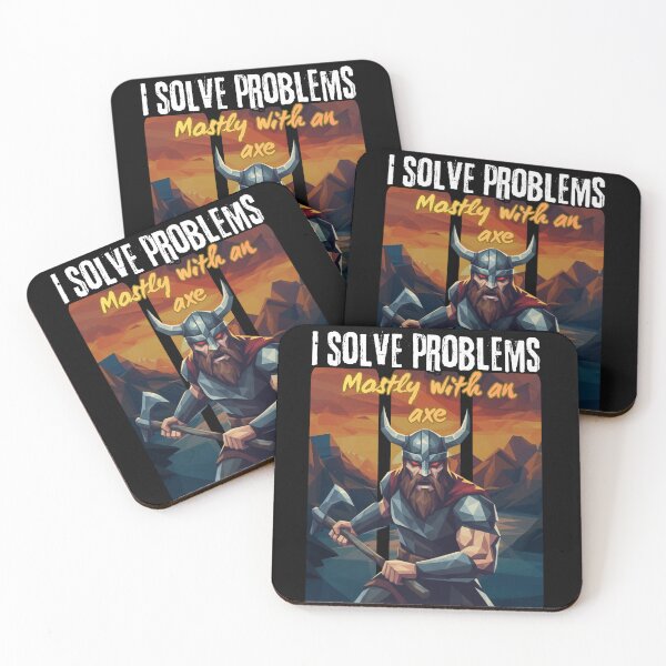 Item preview, I Solve Problems Mostly With An Axe - Funny Viking designed and sold by SlavicKemp.