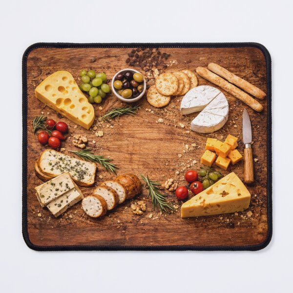 Item preview, Realistic Cheese Board Mouse Pad Quirky Office Gift designed and sold by ArcanePrintsxo.