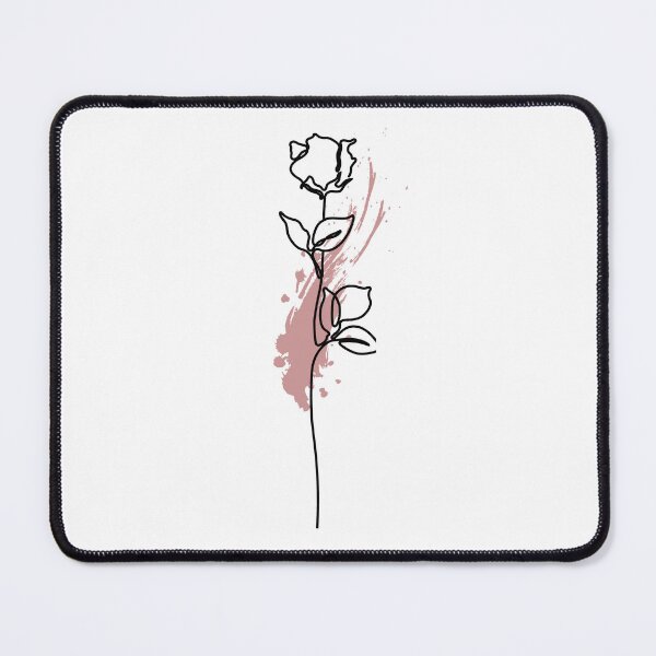 Item preview, Minimalist Rose Line Art with Blush Brush Stroke | Boho Floral Aesthetic designed and sold by NuvoraNest.