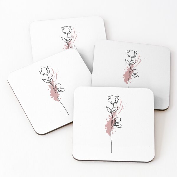 Item preview, Minimalist Rose Line Art with Blush Brush Stroke | Boho Floral Aesthetic designed and sold by NuvoraNest.