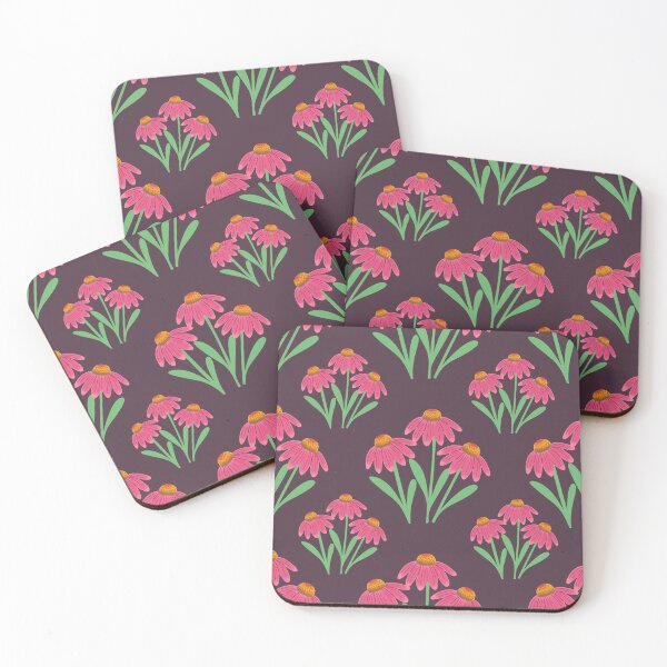 Item preview, Pink Echinacea Flowers Seamless Pattern designed and sold by shazdesign24.