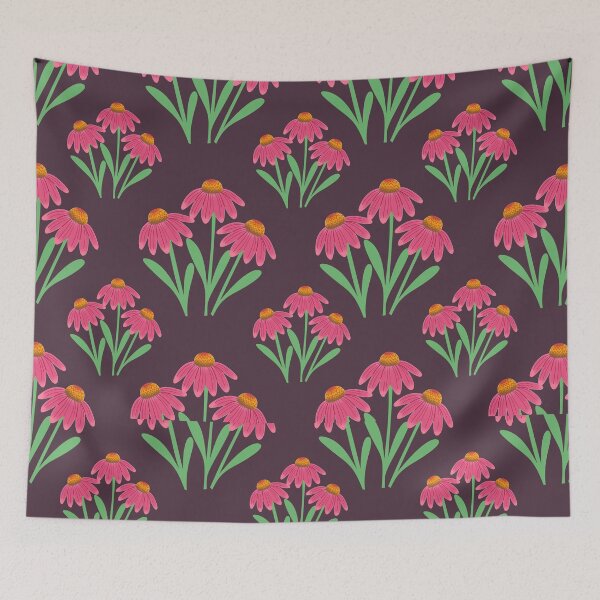 Item preview, Pink Echinacea Flowers Seamless Pattern designed and sold by shazdesign24.