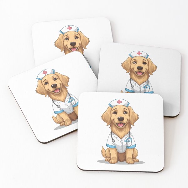Item preview, Cute Golden Retriever Nurse - Adorable Medical Dog Illustration - Perfect gift for Nurses & Dog Lovers designed and sold by Nature's Palette.