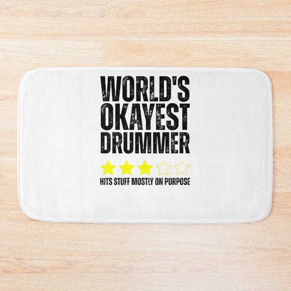 Item preview, World's Okayest Drummer Hits Stuff Mostly On Purpose Review designed and sold by krystalRomanart.