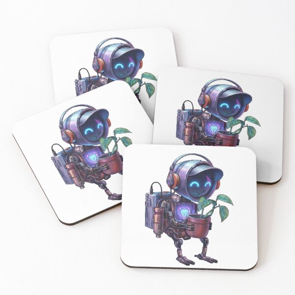 Item preview, Cyberpunk Neon Lofi Robot with Glowing Plant designed and sold by SYNTH-CORE.