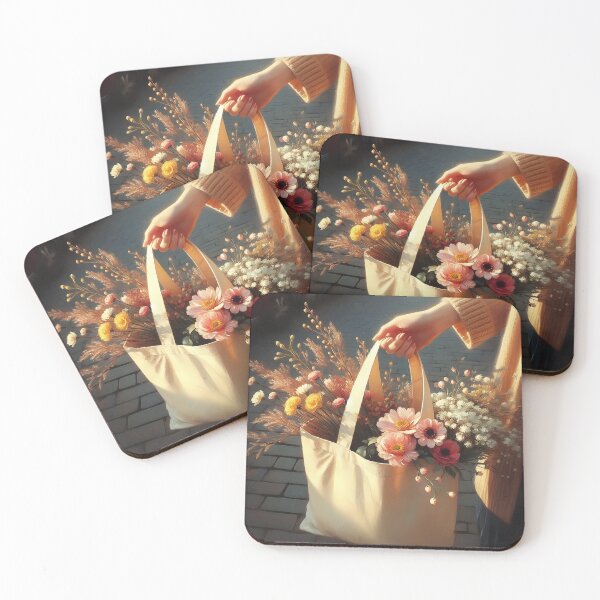 Item preview, Floral Carry – Woman Holding Fresh and Dried Flowers Outdoors designed and sold by EmeraldeaArt.