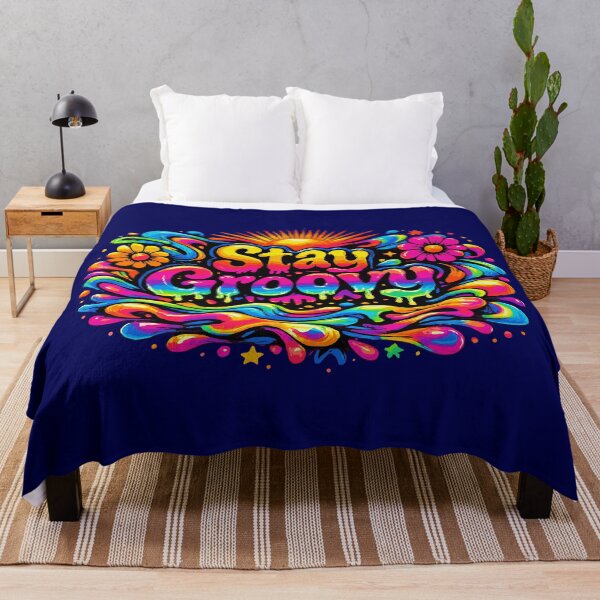 Item preview, Stay Groovy | Retro 70s Psychedelic Melting Rainbow Art designed and sold by Far Out Goods.