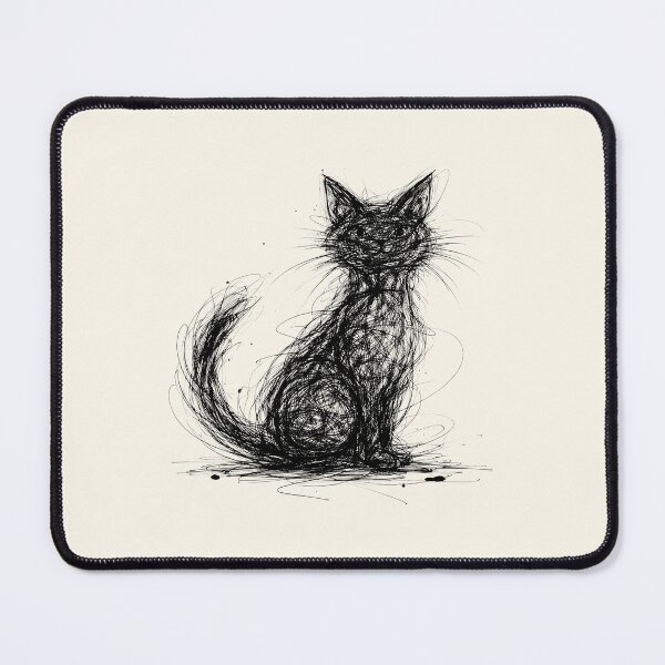 Item preview, Scribble Cat Abstract Sketch designed and sold by DemureArtsy.