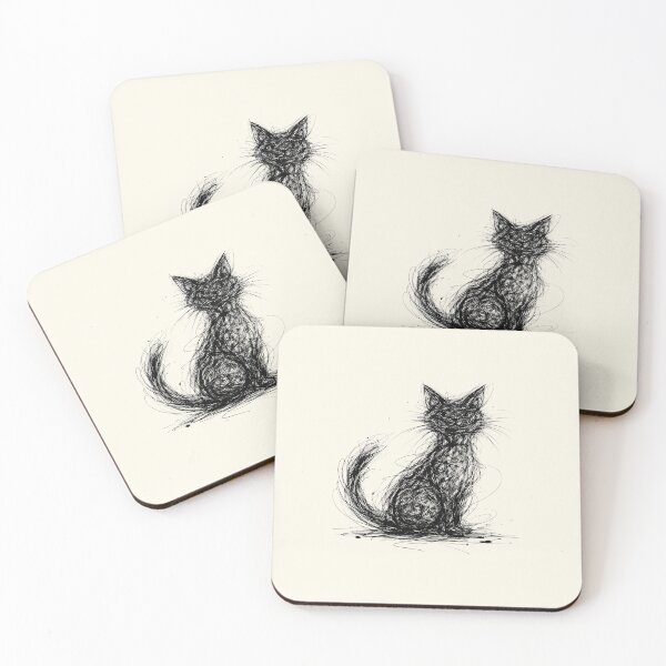 Item preview, Scribble Cat Abstract Sketch designed and sold by DemureArtsy.